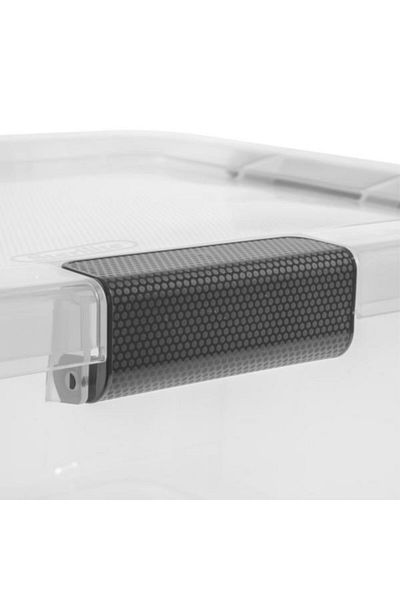 Sterilite Stackable Hinge Lid Rectangular Space Saving Storage Box 75.7 Liter