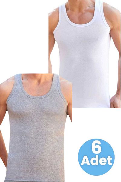 Uniquetrenders Men's Cotton 2 Colors 6 Pack Undershirts