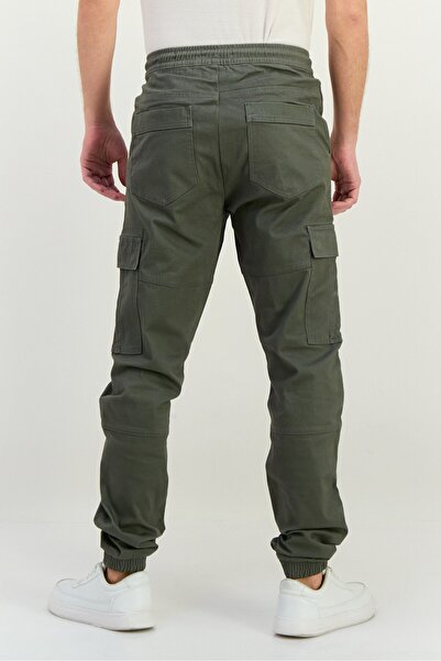 Threadbare Men Stretch Fit Solid Cargo Pants, Grey