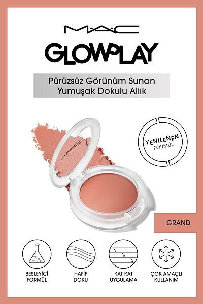 M.A.C Glow Play Soft Textured Layerable Blush Grand 7.3 g