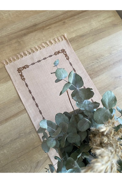 tubaatasarim Koyu Bej El Işlemesi Runner 90*33