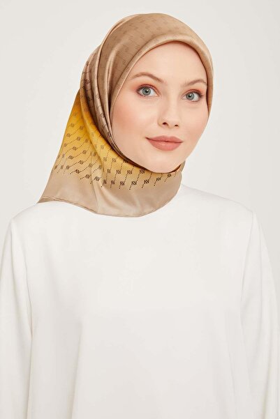 Armine - وشاح حرير 2023/2024 خريف وشتاء سيرا حرير أصفر 9003-54