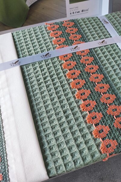 Sevim Комплект от 4 двойни одеяла за басейн Tivoli - одеяло за зестра и подарък - зелено Валери