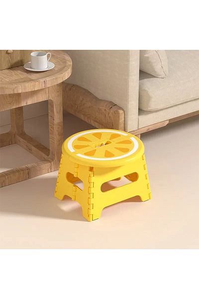 Choice 24.5x18x18cm Lemon 2024 New Plastic Thickened Fold Stool Cartoon Creative Portable Low Stool Outdoor