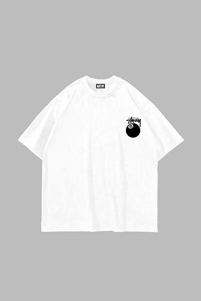 Sekizbiraltı στ. Λευκό μπλουζάκι Unisex με στάμπα Eight Ball