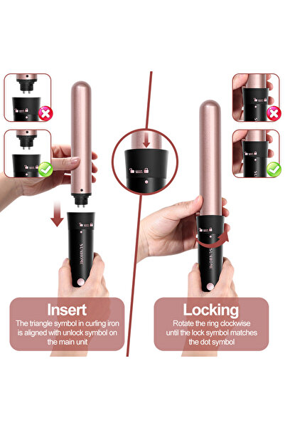 Sunhome 5-IN-1 Hair Curler Iron, Professional Curling Wand Set