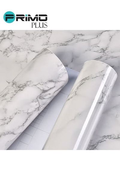 Primo Plus Kitchen Countertop Self-Adhesive Waterproof Wallpaper White/Grey