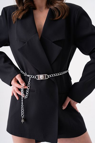 lovebox Silver Metal Chain Medallion Design Belt 7350