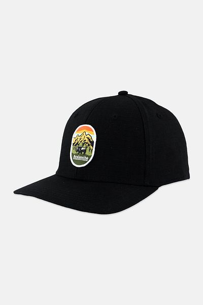 Avalanche Men Embroidered Logo Stretch Fit Cap, Black