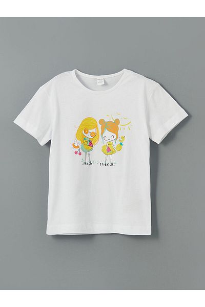 LC Waikiki Lcw Eco Yellow Printed Girl's T-Shirt and Leggings 2-Pack