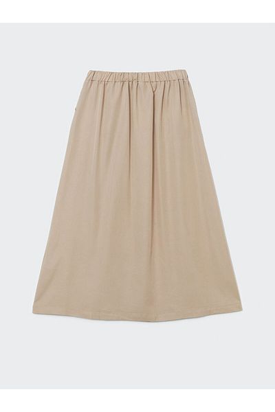 LC Waikiki Lcw Grace Beige Elastic Waist A-Line Women's Skirt