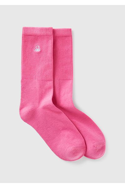 United Colors of Benetton Unisex ροζ Benetton λογότυπο κάλτσες