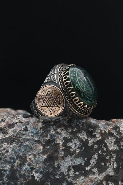 Prestige Özel Tasarım Hz. Süleyman Mührü Gümüş Erkek Yüzüğü 901543