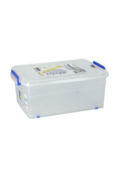 Keyway High Quality Plastic 33.5 Litre Multipurpose Storage Box with Clip-on Lid