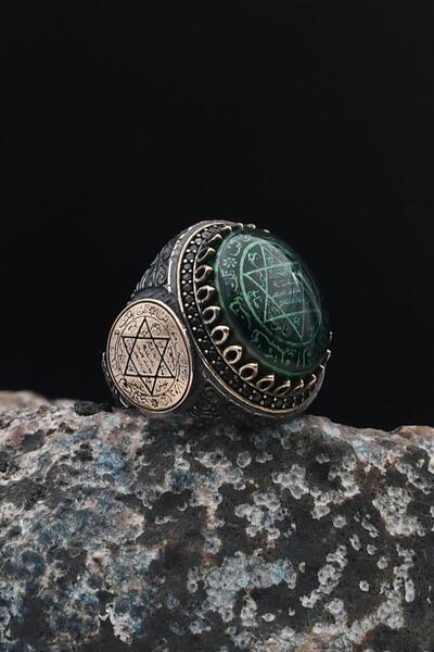 Prestige Özel Tasarım Hz. Süleyman Mührü Gümüş Erkek Yüzüğü 901543