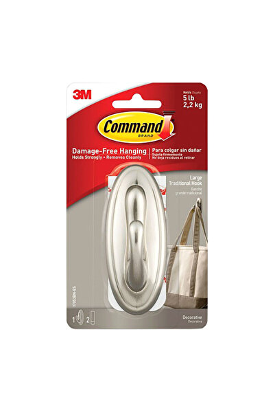 COMMAND Traditional Damage-Free Hanging Self Adhesive Plastic Hook Large