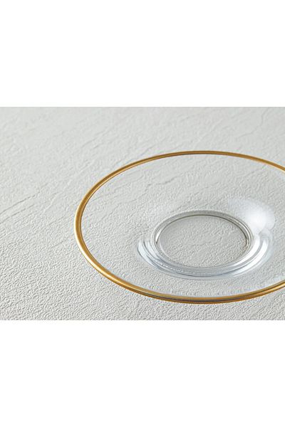 English Home 5-Piece Fitted Glass Tea Plate Gold