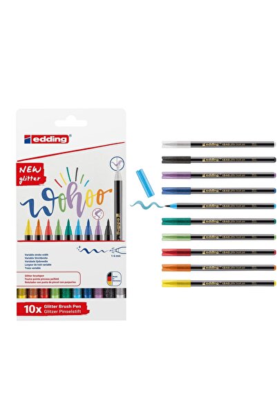 Gulcerenhobi 10'lu Fırça Uçlu Simli Kalem Seti (Wohoo) - (Süslemeler İçin Eğl...