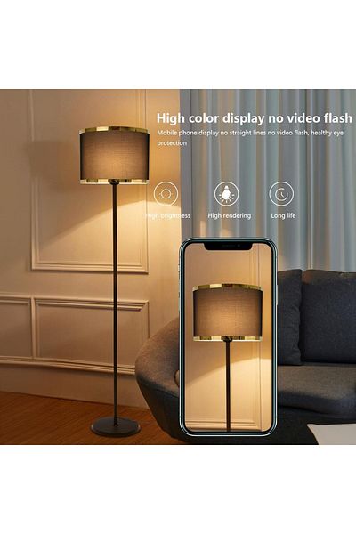 COOYA Living Room Floor Lamp, LED, Adjustable for Living Room Bedroom Office (Black)