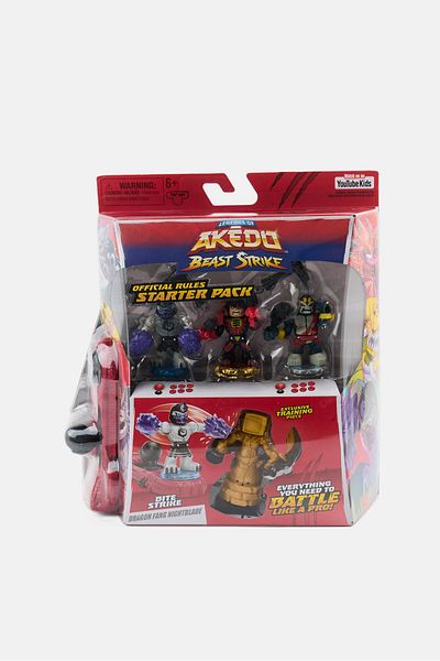 Akedo Beast Strike Battle Warriors Starter Pack With Exclusive Joystick Controller, Grey