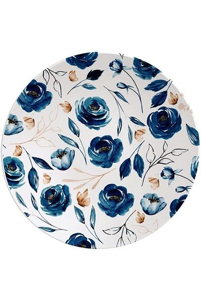 TRAMONTINA Since 1911, Made In Brazil - Ana Flor 21cm Decorated Porcelain Dessert Plate