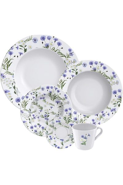 TRAMONTINA Since 1911, Made In Brazil - Ana Alice 20 Pieces Decorated Porcelain Dinner Set