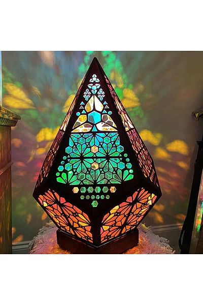 COOYA Wooden Floor Lamp, Hollow with USB Charge, Desk Lamp Lights for Bedroom, Kids Room, Garden, Office