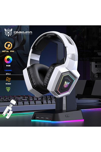 Choice White Onikuma Gt806 2.4ghz Wireless Gaming Headset Hifi Sound Quality Pclaptop With Microphone Noise