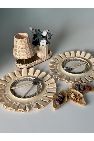 Maison Avf 2-Piece Raw Linen Pleated Placemat