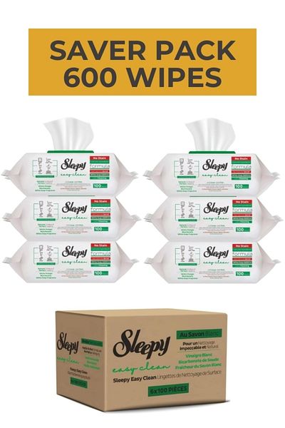 Sleepy Easy Clean Surface Cleaning Wipes – White Soap Scent, 6-Pack Economy Bundle