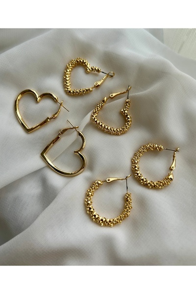 MRK 6lı Kalp Halka Küpe