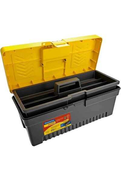 TRAMONTINA Since 1911, Made In Brazil - Master 17" Plastic Tool Box With Plastic Tray Removable