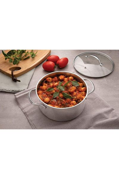 TRAMONTINA Since 1911, Made In Brazil - Una 24cm 4.8l Stainless Steel Shallow Casserole With Tri-ply Bottom