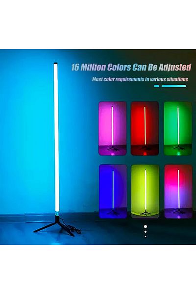COOYA مصباح أرضي ذكي يعمل بالتحكم عن بعد RGB، مقاس 40.5 بوصة LED يمكن تغيير اللون من خلال التحكم في تطبيق البلوتوث