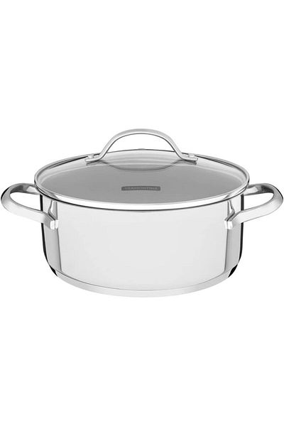 TRAMONTINA Since 1911, Made In Brazil - Una 24cm 4.8l Stainless Steel Shallow Casserole With Tri-ply Bottom