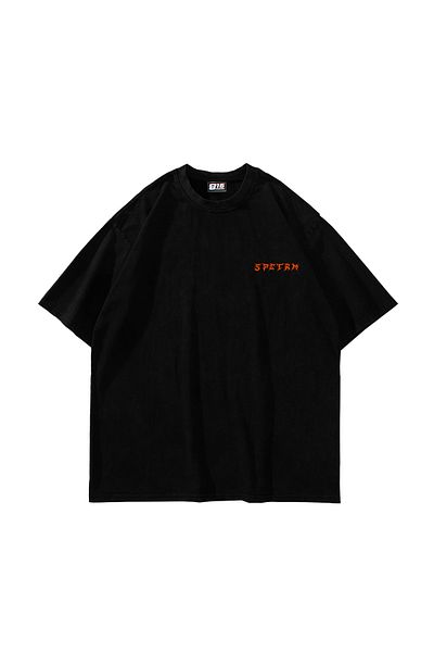 Sekizbiraltı Μπλουζάκι Unisex Μαύρο Oversize Spectrum Printed
