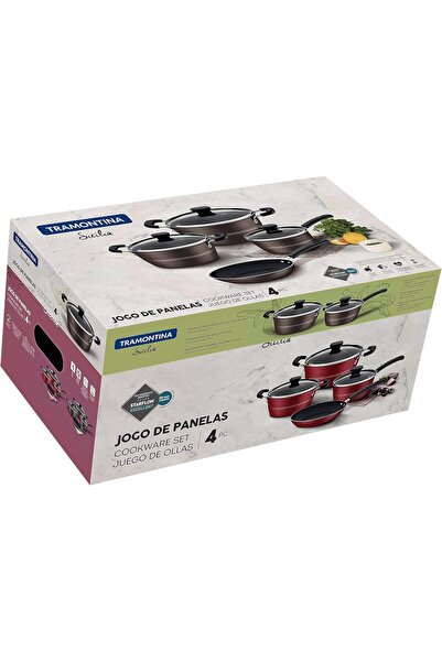 TRAMONTINA Since 1911, Made In Brazil - Sicilia 7 Pieces Hazelnut Aluminum Cookware Set