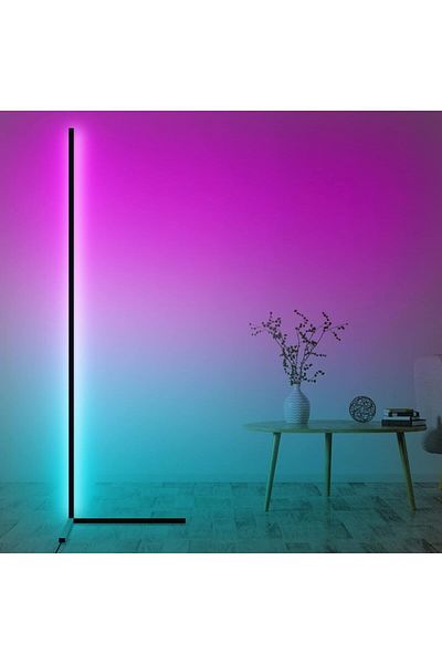 COOYA Corner Floor Lamp, Color Changing, with Remote Controller Metal Lamps for Bedroom, Gaming Room
