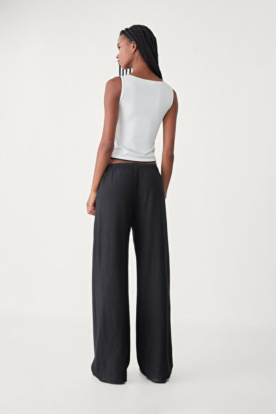Stradivarius Linen blend drawstring trousers
