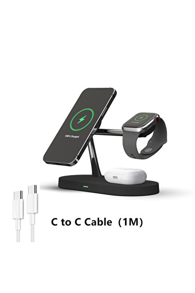 Choice شاحن لاسلكي مغناطيسي 3 في 1 أسود اللون T268 لأجهزة iPhone 12 و13 و14 و...