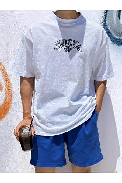 De Carte End Game Front Printed Unisex Oversize Crew Neck Seasonal T-Shirt