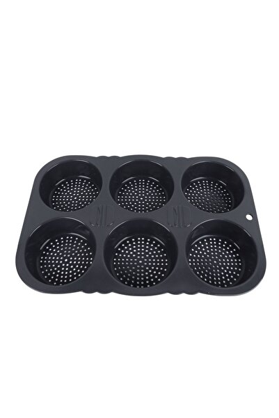 Choice قالب خبز همبرجر أسود مكون من 6 تجاويف، قابل للطي وإعادة الاستخدام، مقاوم للحرارة من -40 درجة فهرنهايت إلى +446 درجة فهرنهايت