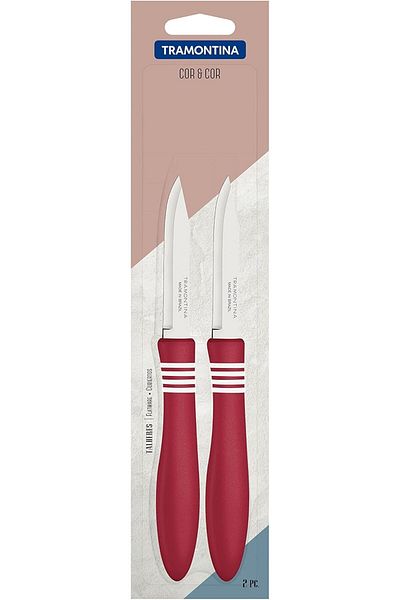 TRAMONTINA Since 1911, Made In Brazil - Cor&cor 2 Pieces Paring Knife Set With Stainless Steel Blade