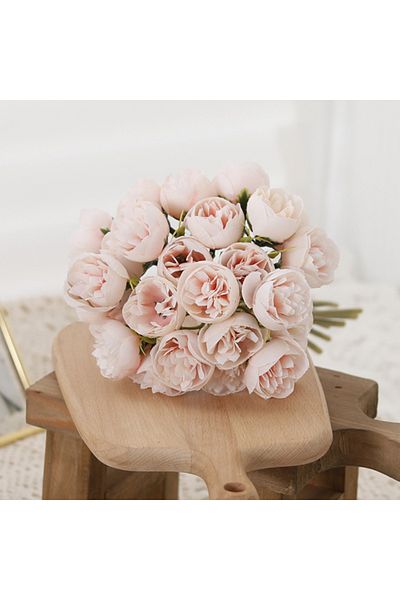 Choice Peach Pink 27 Heads Artificial Flowers Silk Peony Hua Plastic Beautiful Home Table Decoration Photog