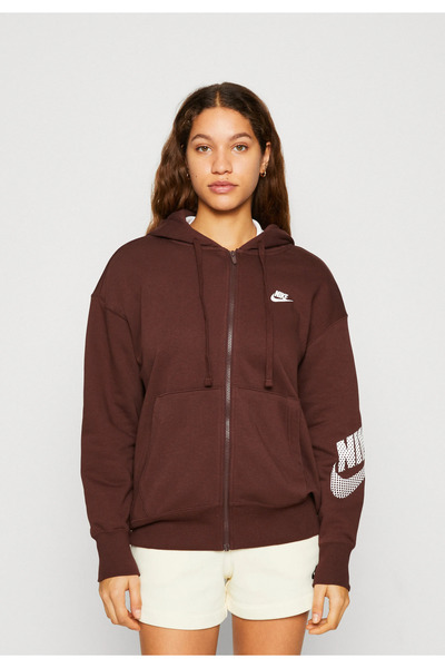 Nike Sportswear Oversize Gel-Dance Fleece Full-Zip Hoodie Kahverengi Kadın Sw...