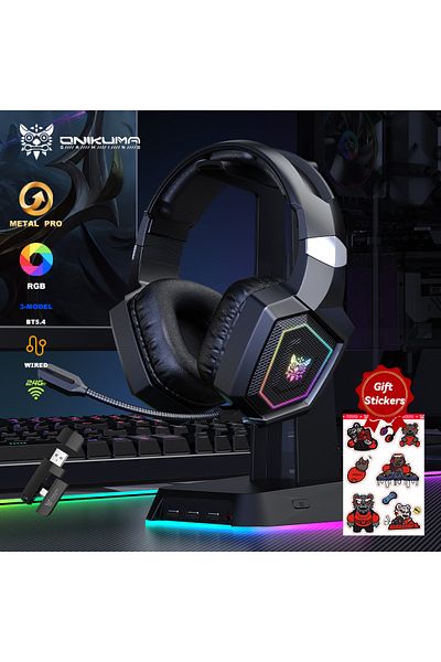 Choice Black And Sticker Onikuma Gt806 2.4ghz Wireless Gaming Headset Hifi Sound Quality Pclaptop With Micr