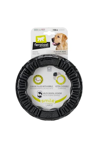 Ferplast Flavored Ring - Dog Toy, Black Large
