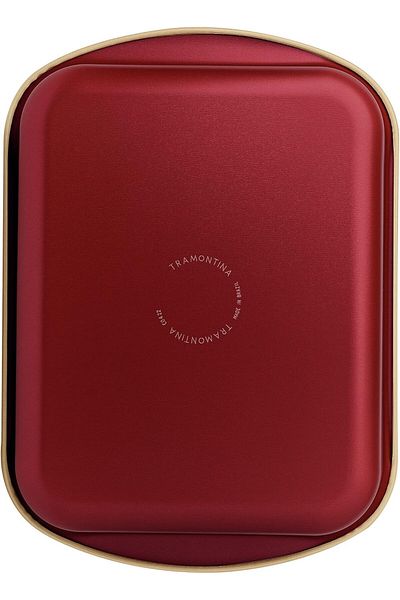 TRAMONTINA Since 1911, Made In Brazil - Brasil 34cm 4.9l Red Aluminum Deep Roasting Pan