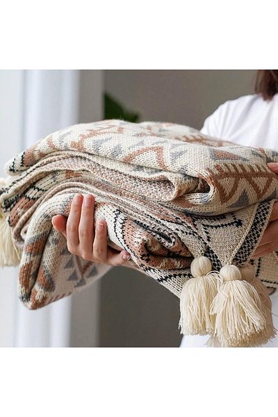 COOYA Boho Throw Blanket, Super Soft Cozy Lightweight Warm for Chair Bed Couch Decorative