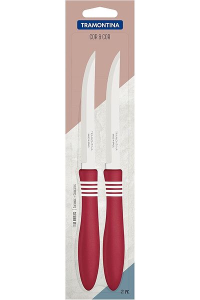 TRAMONTINA Since 1911, Made In Brazil - Cor&cor 2 Pieces Steak Knife Set With Stainless Steel Blade